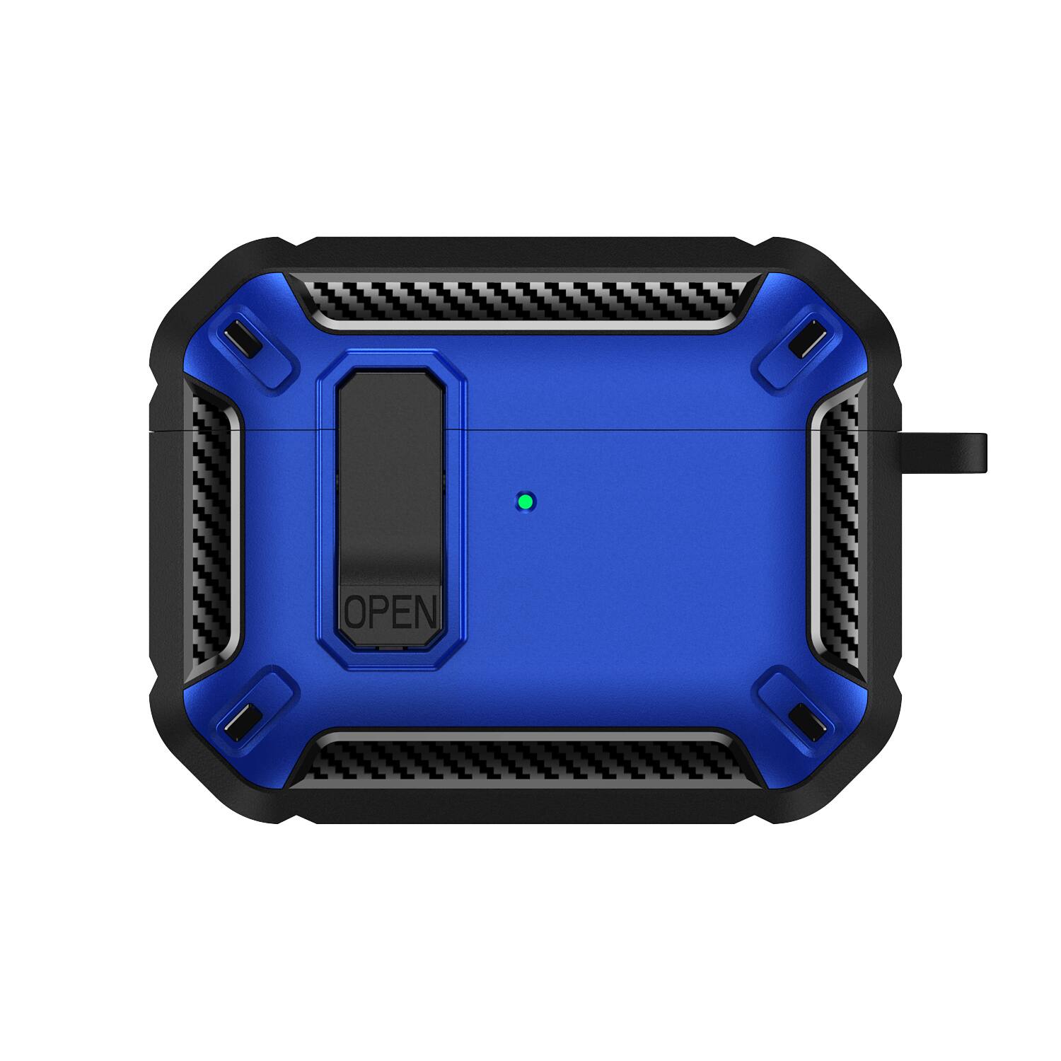 Alt View 6. UUCOVER - For Airpods Pro 3rd Gen (2025) Shockproof Secure Lock Case with Carabiner, Earphone Charging Box Hard Protective Cover - Blue.
