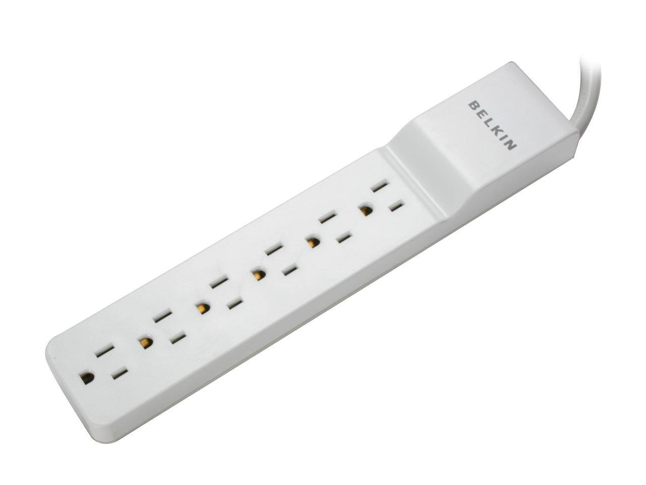 Front. Belkin - BELKIN BE106000-04 4 Feet 6 Outlets 720 Joules Home/Office Surge Protector - Black.