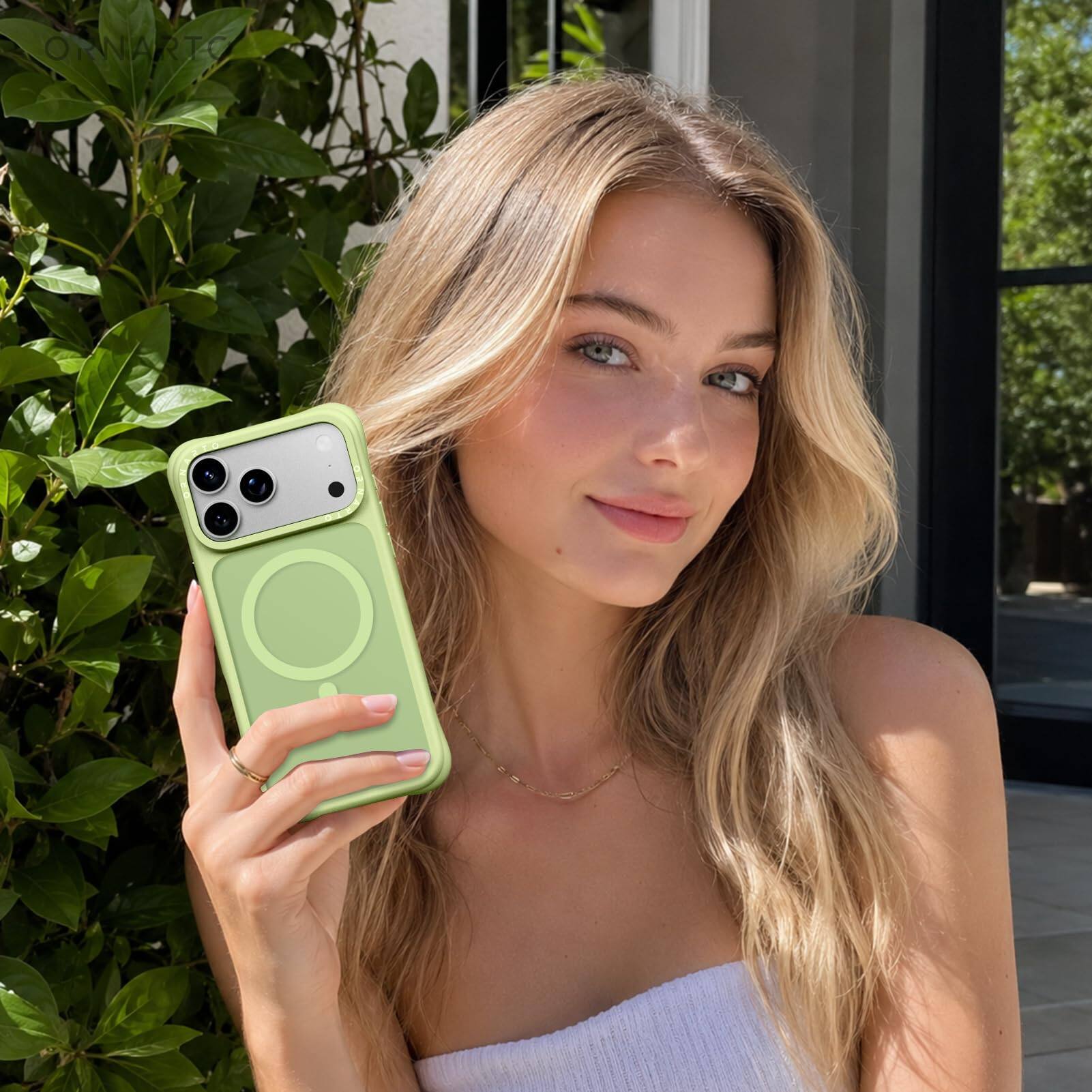 Alt View 7. Ornarto - ORNARTO for iPhone 18 Pro Max Case 6.9", Slim Shockproof Translucent Matte Phone Case with MagSafe, Spring Bud - Spring Bud.