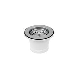 Whitehaus - 2 1/2" Basket strainer with lift stopper - Silver