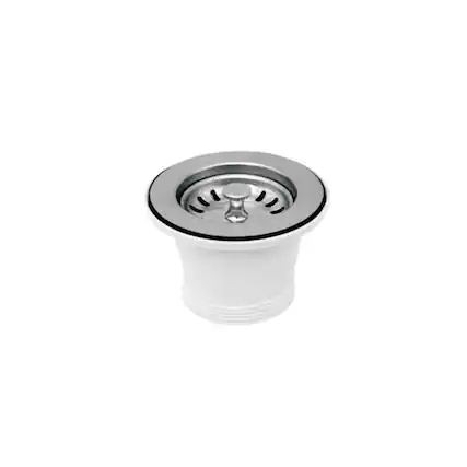 Front. Whitehaus - 2 1/2" Basket strainer with lift stopper - Silver.