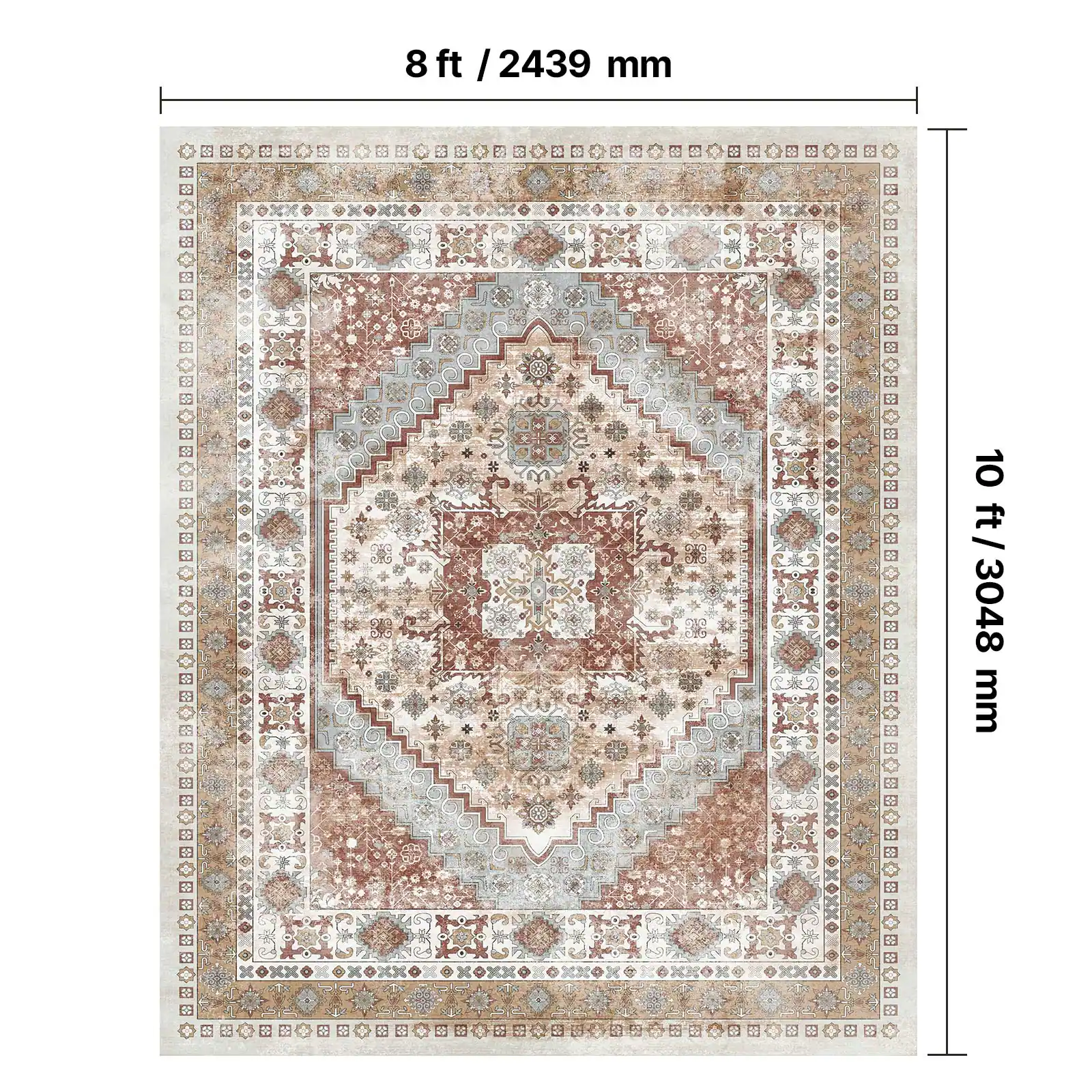 8 ft / 2439 mm
10 ft / 3048 mm