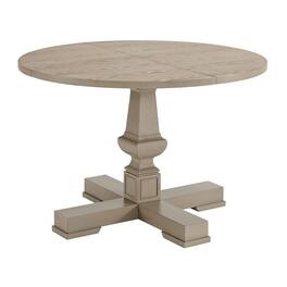 ROME + OAK - Rumson 44" Modern Farmhouse Pedestal Dining Table - Rustic Beige