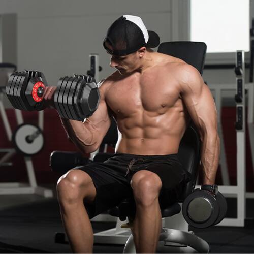 Alt View 2. Aukfa - Adjustable Dumbbell Set - 10-in-1 Free Weights, 55LB Capacity, 10 Gears Fast Adjustment, Home Gym - Black.