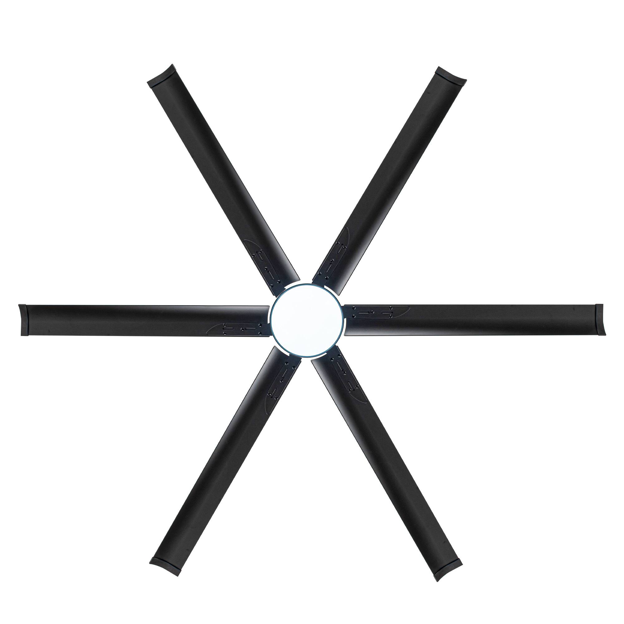 Alt View 9. Breezary - 72-Inch Ceiling Fan with 6 Aluminum Blades, DC Motor, 6-Speed Remote Control, 3-Color Light, 6"/12" Downrods - Matte Black.