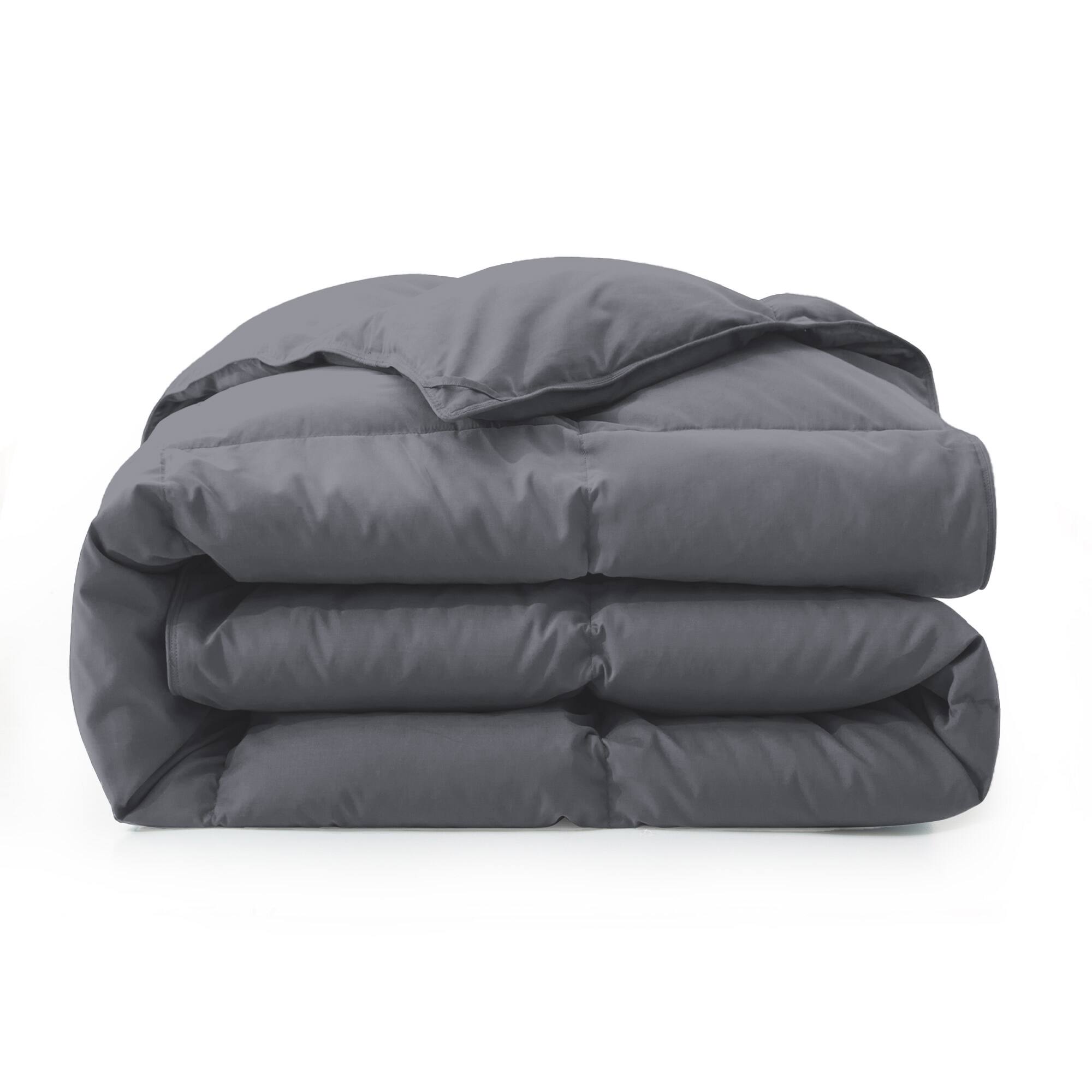 Alt View 3. Peace Nest - Dreamhood All Season Soft Premium Feather Down Fiber Comforter Duvet Insert, Gray, King - Gray.