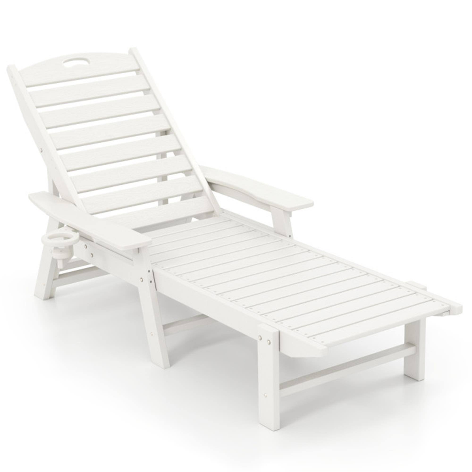 Boyel Living - Chaise Lounge Chair for outdoor use 35.0-in W x 29.5-in H x 77.0-in D - White