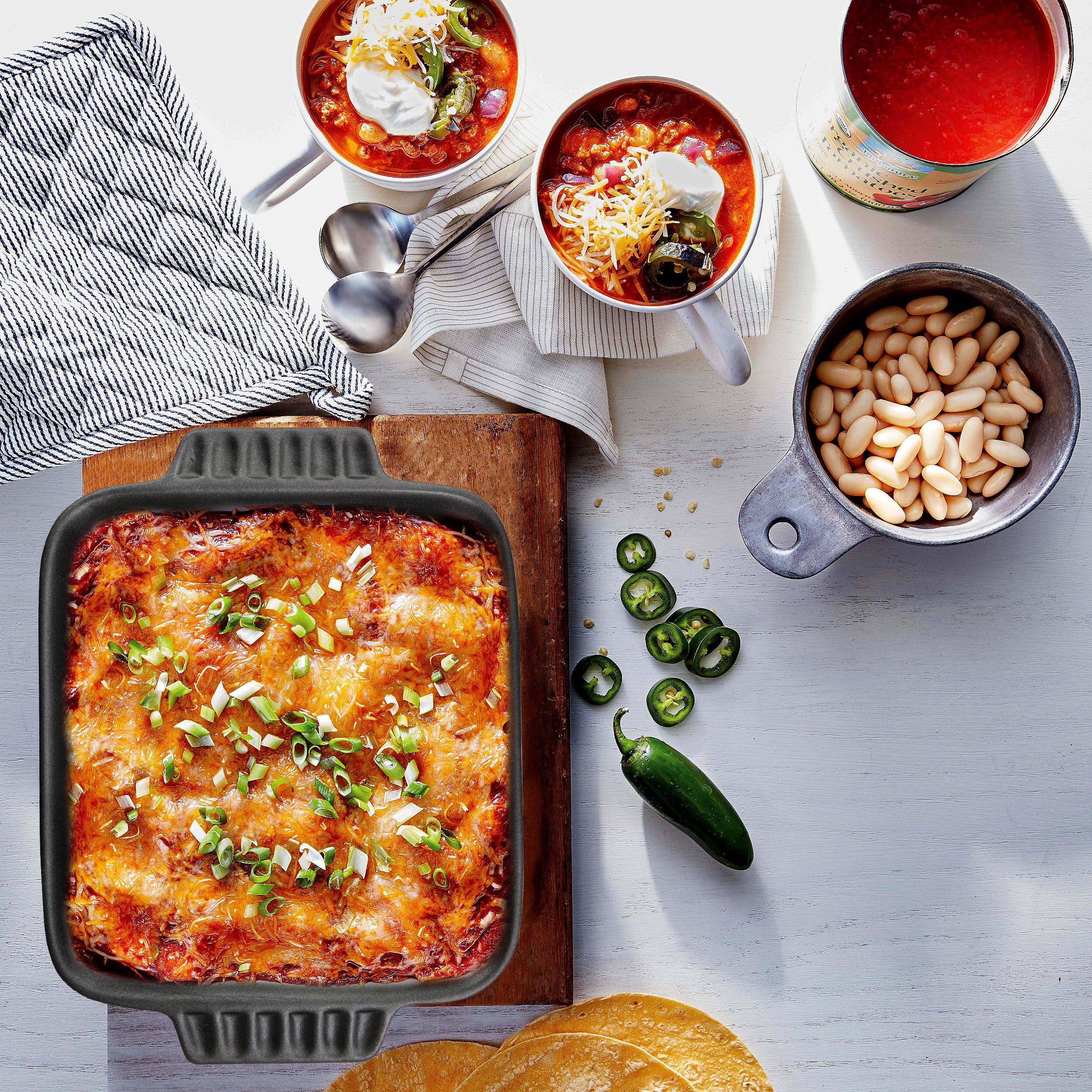 Alt View 3. Crockpot - Crock-Pot Denhoff 8 in. Non-Stick Ribbed Casserole in Red - Red.