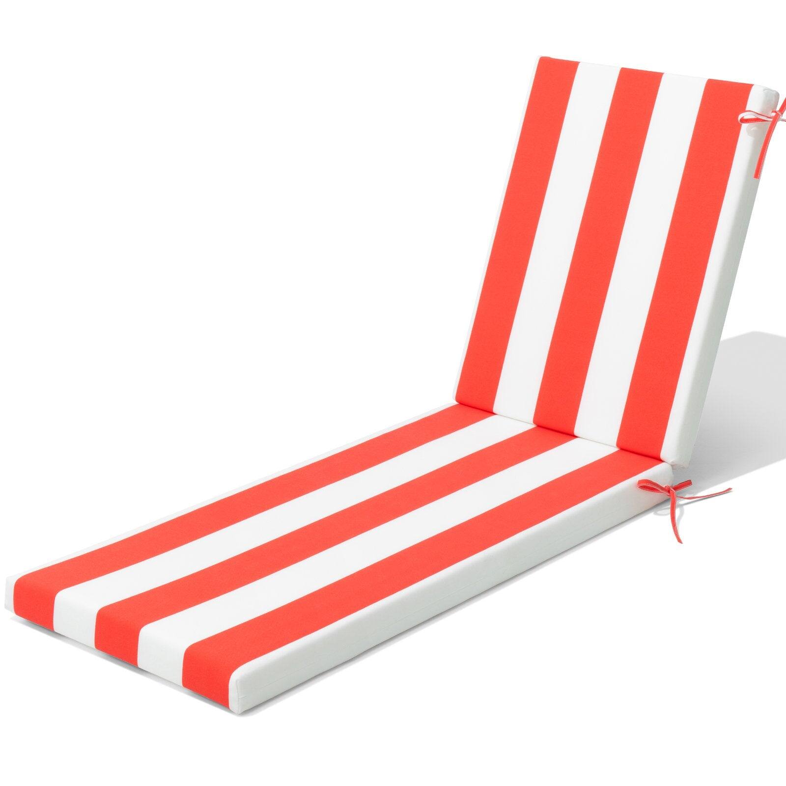 Back. Crestlive Products - Crestlive Products Outdoor Patio Chaise Lounge Cushion with Sunbrella - Black White.