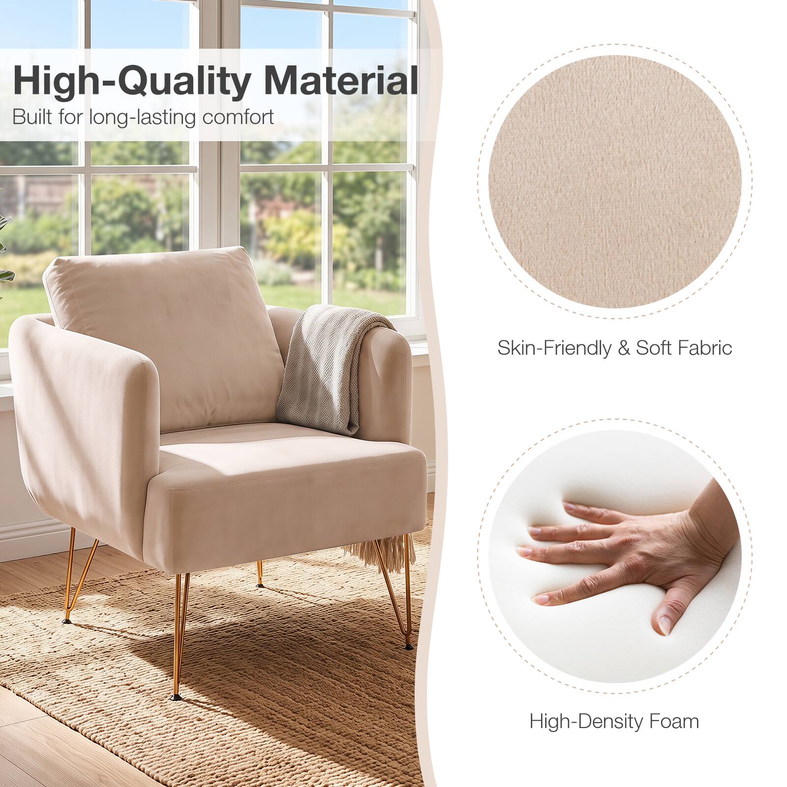 High-Quality Material  
Built for long-lasting comfort

Skin-Friendly & Soft Fabric

High-Density Foam