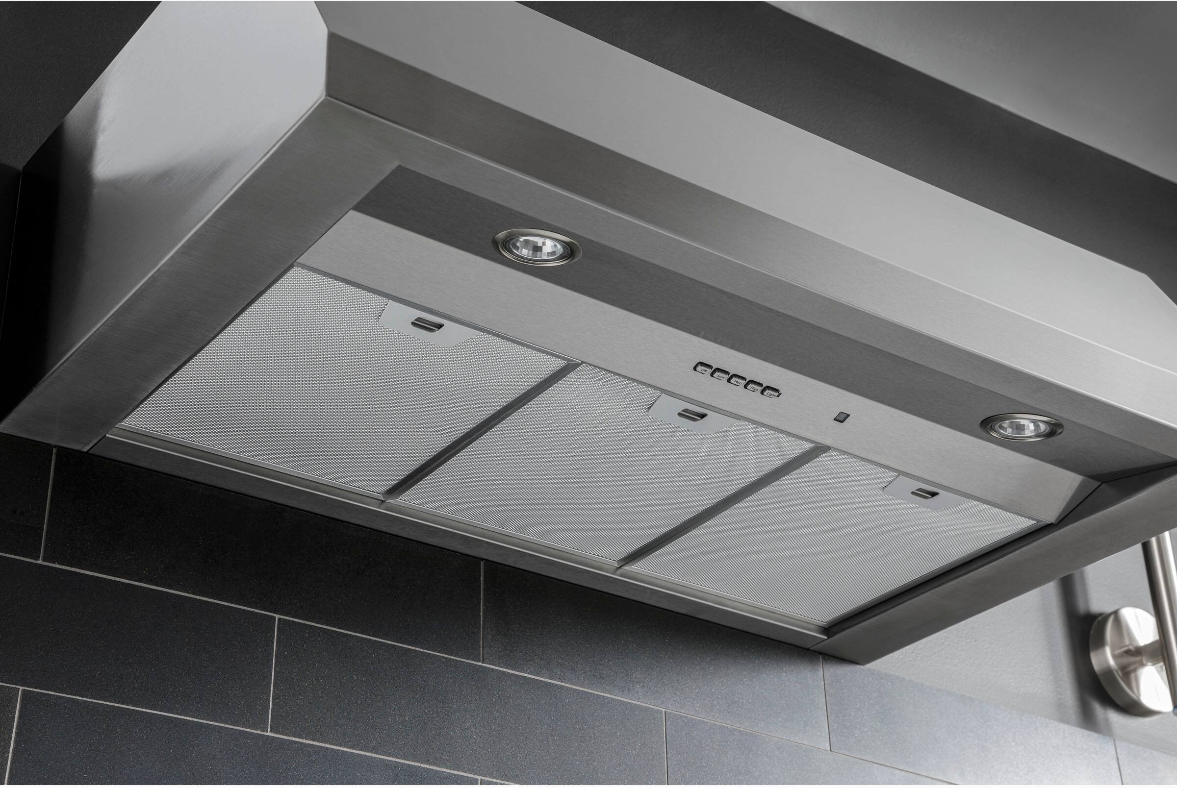 Alt View 4. GE Profile - 36" Convertible Range Hood - Stainless Steel.