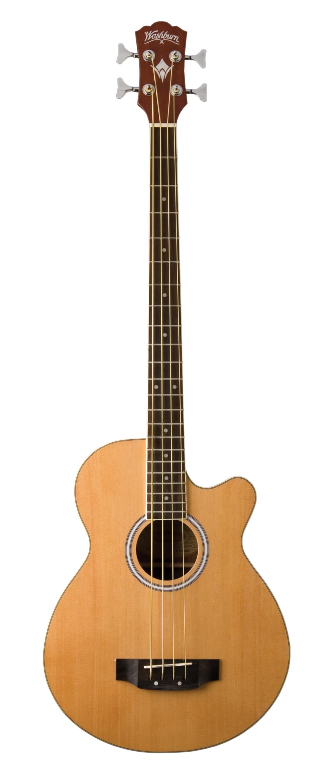 Alt View 6. Washburn - Washburn AB5K-A AB5 Cutaway Acoustic Electric Bass Guitar, Natural - Natural.