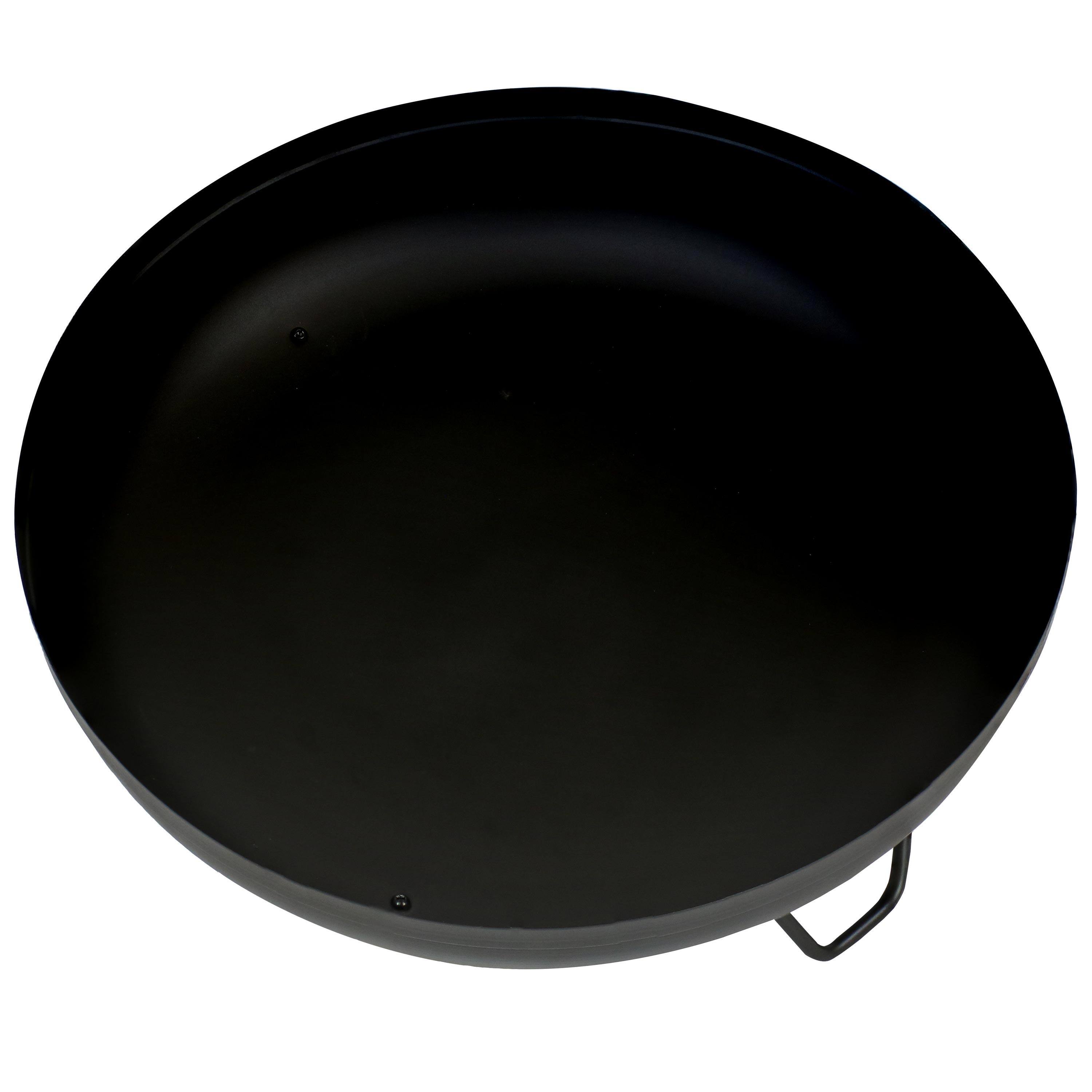 Alt View 4. Sunnydaze - 23 in Steel Wood-Burning Fire Pit Bowl with Stand - Black.