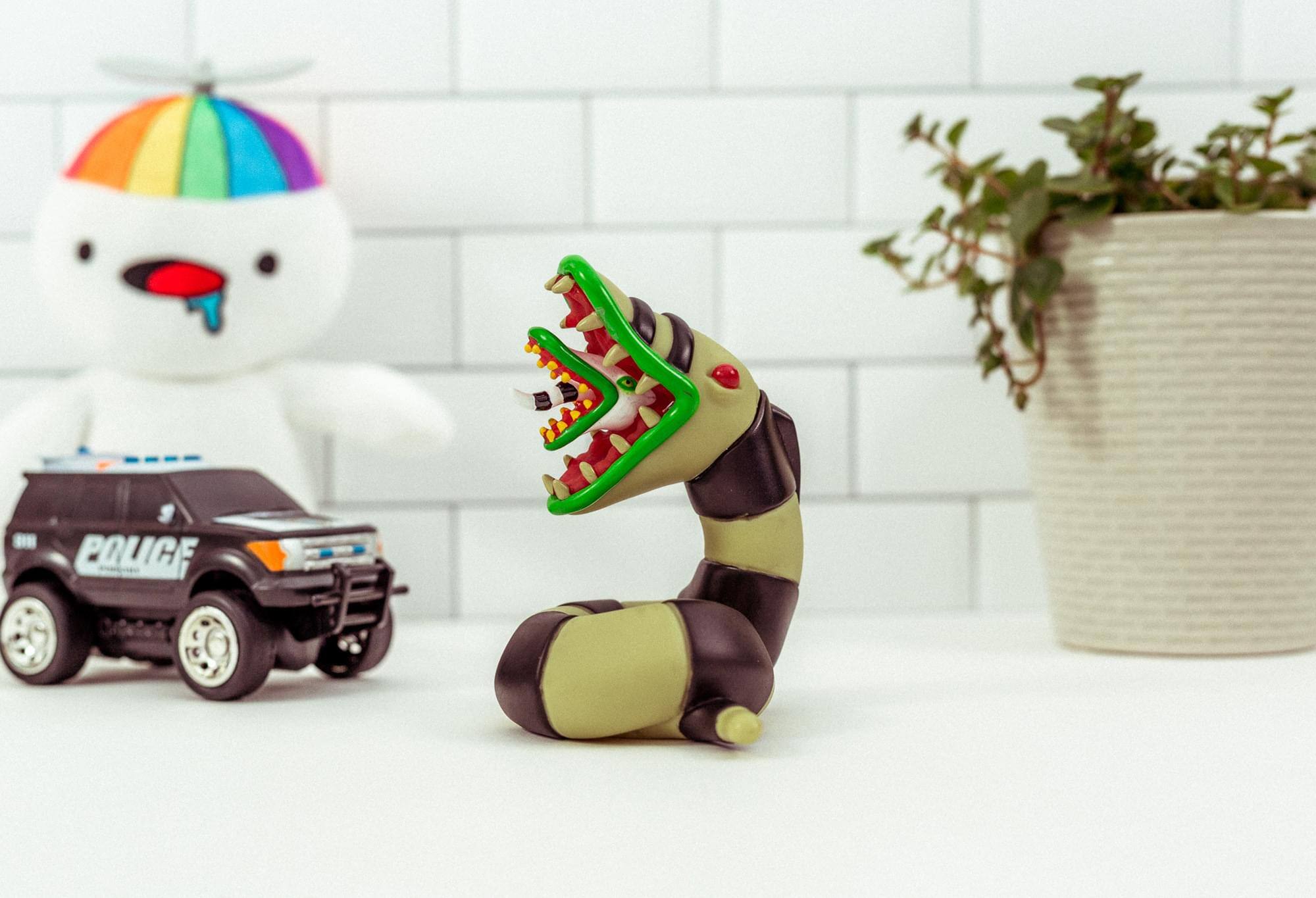 Alt View 3. Ukonic - Beetlejuice Sandworm LED Mood Light | Beetlejuice Worm Figure | 4.75 Inches Tall - Green.