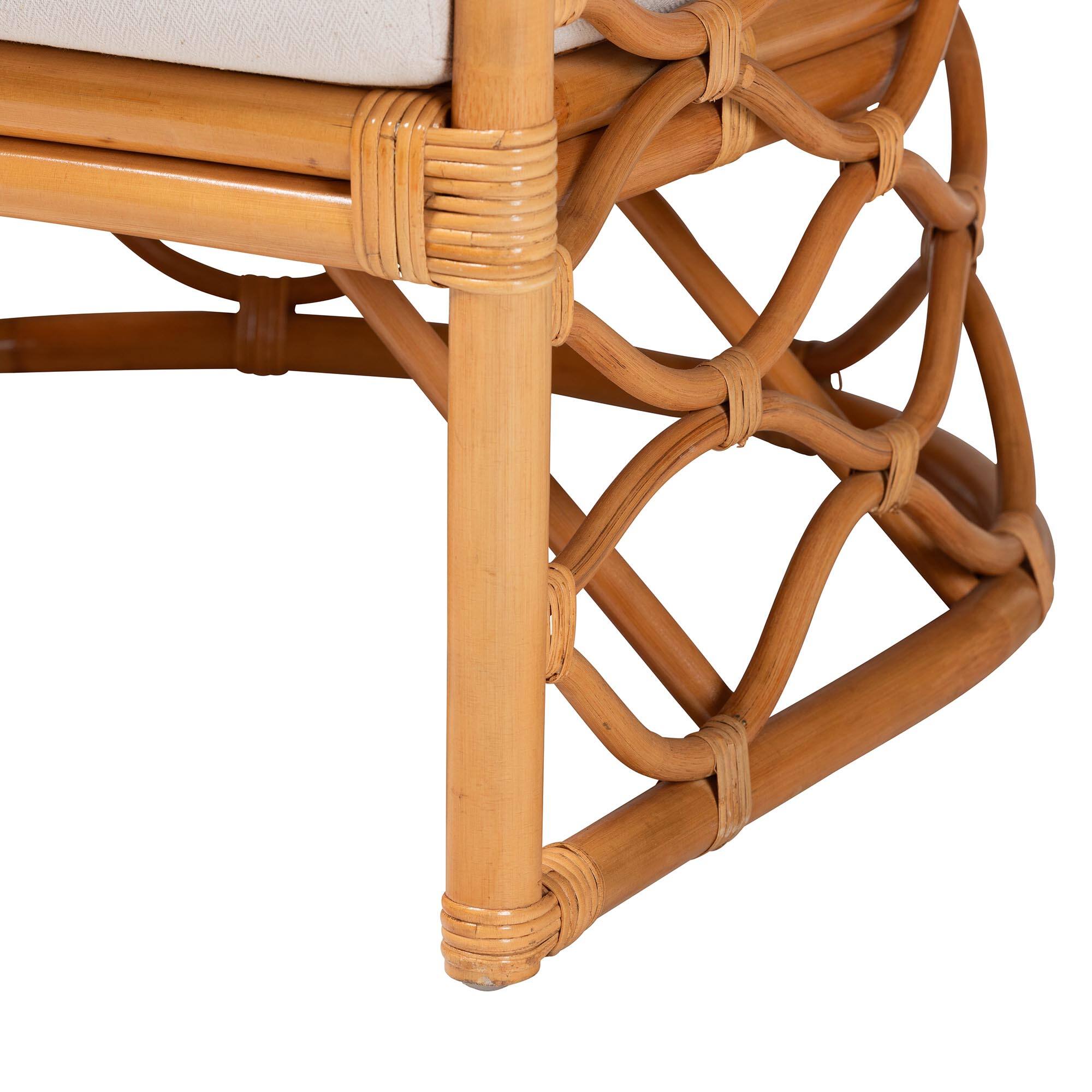 Alt View 2. bali & pari - Acelynn Bohemian Rattan Arm Chair - Light Honey.