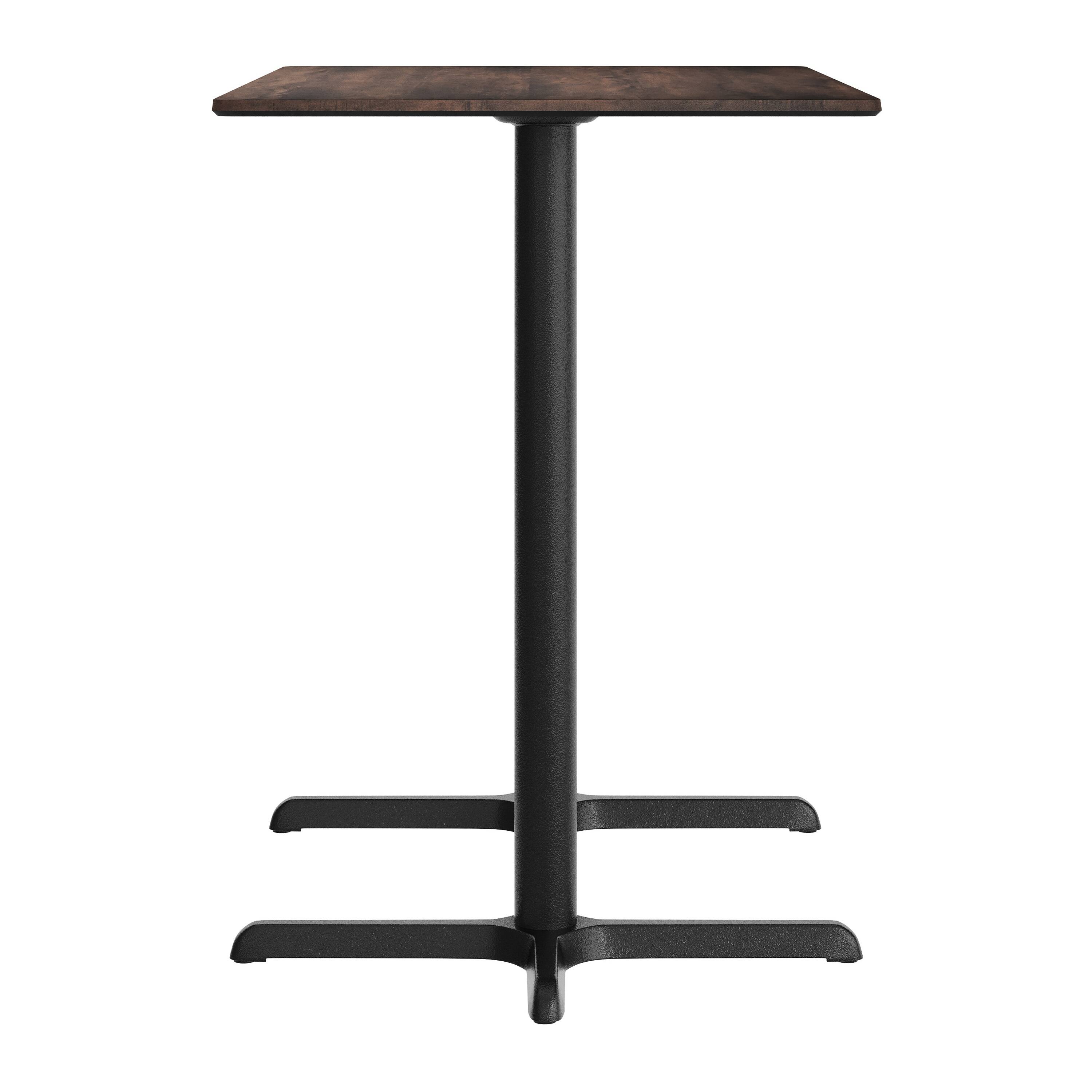 Alt View 7. Emma + Oliver - PureShield Tabletop with HPL Technology and Bar Height Base - Dark Brown/Black Base.