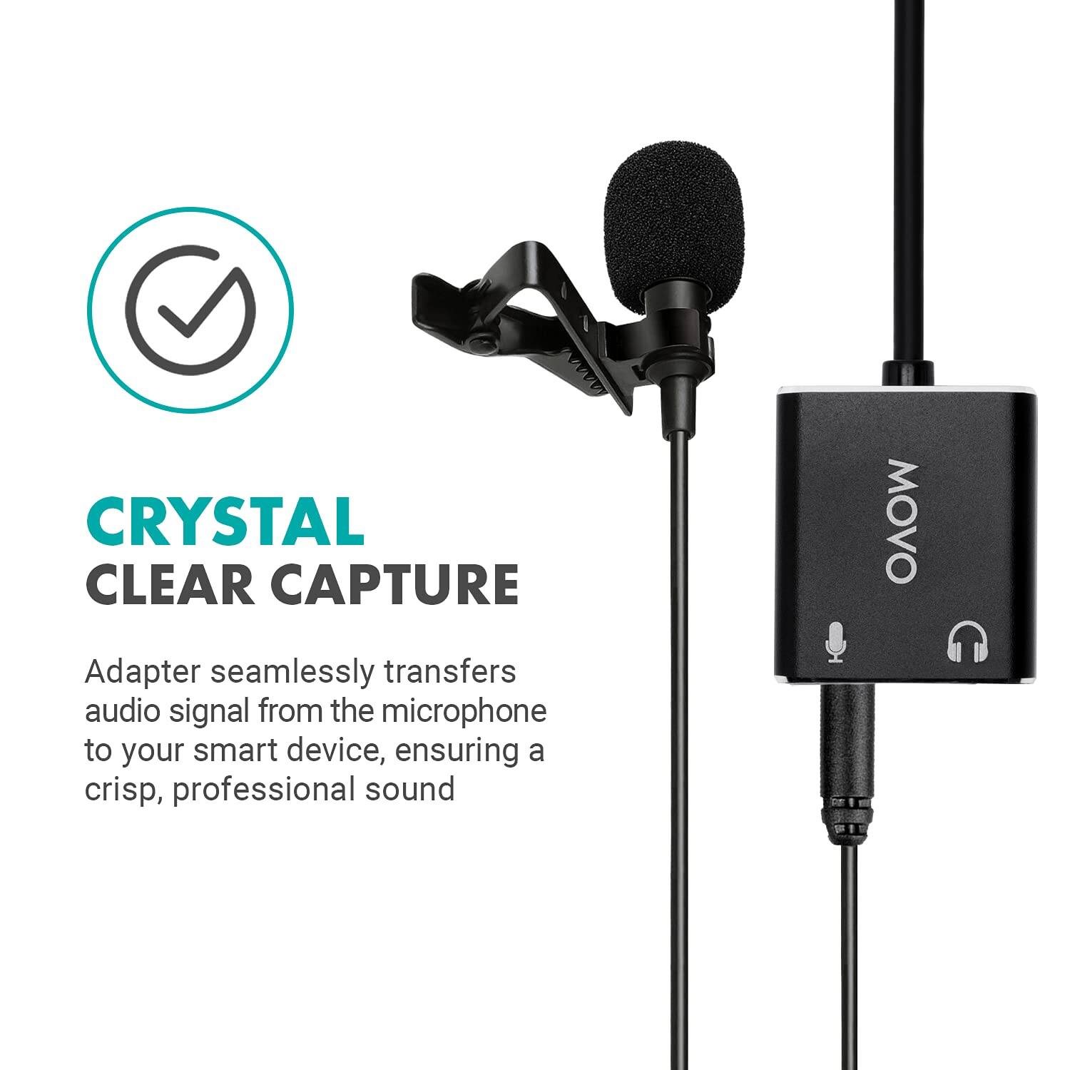 **CRYSTAL CLEAR CAPTURE**

Adapter seamlessly transfers audio signal from the microphone to your smart device, ensuring a crisp, professional sound.