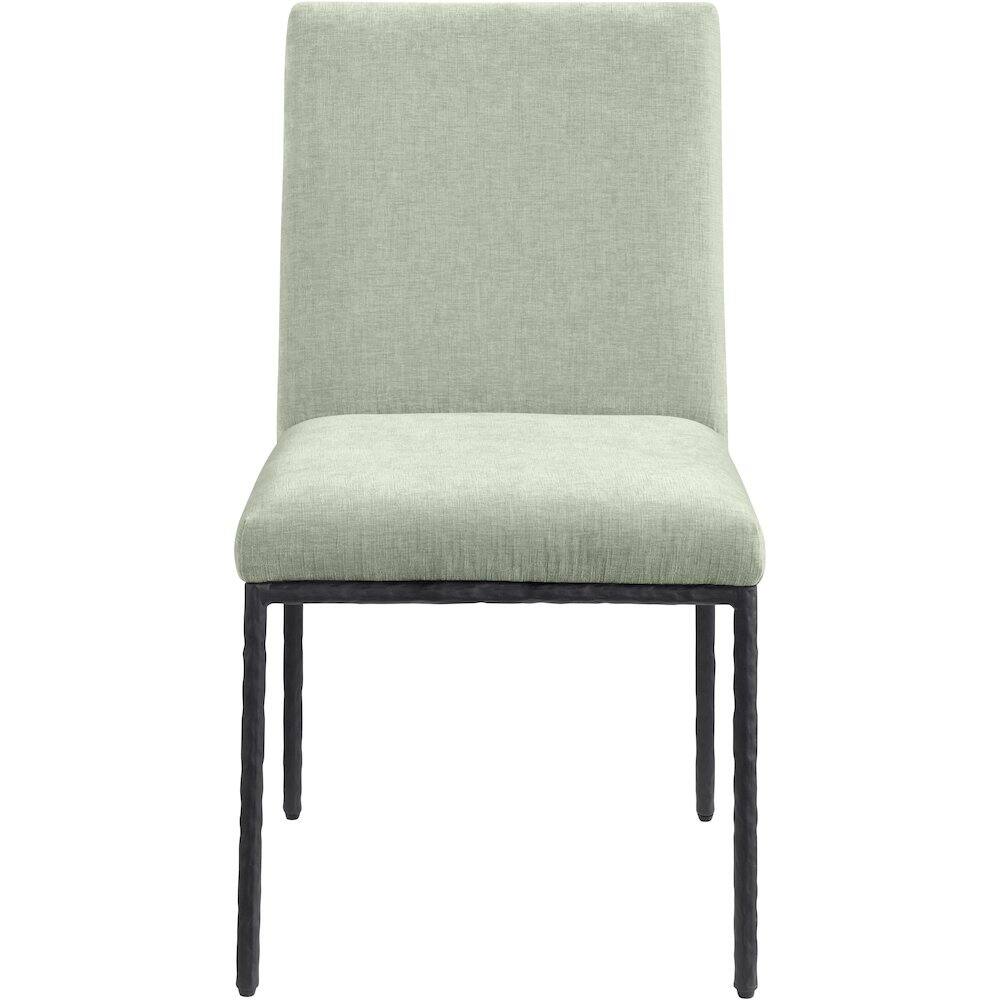 Alt View 2. Meridian Furniture - Reeves Mint Chenille Fabric Upholstered Dining Side Chair, Set of 2 - Black.