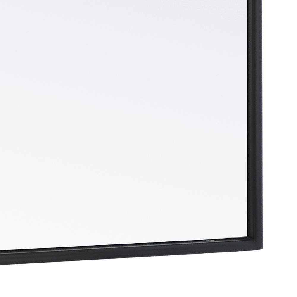 Back. Elegant Decor - Metal frame Rectangle Mirror 24 inch Black finish - Black.