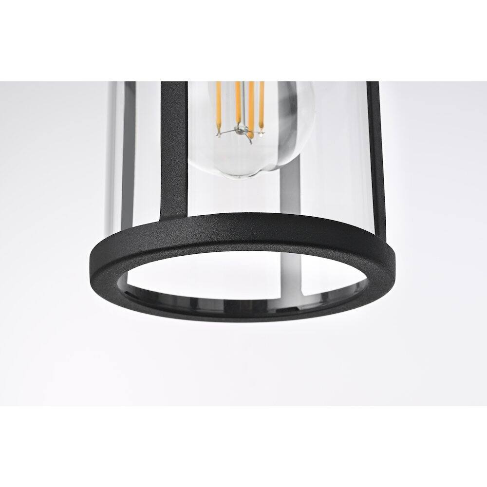 Alt View 1. Elegant Lighting - Henrik 6 Inch Outdoor Wall Sconce In Black - Black.
