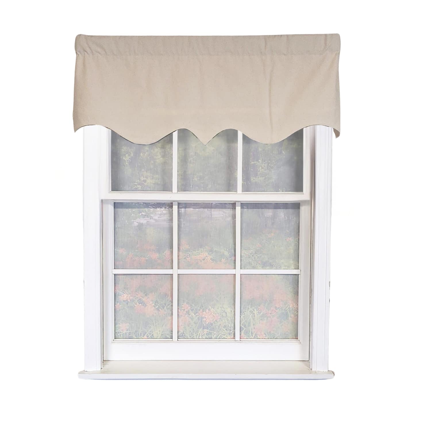 RLF Home - Soft Duck Regal 100% Cotton Rod Pocket Lined Window Valance 50" x 17" - Natural