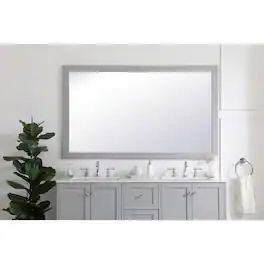 Elegant Decor - Aqua rectangle vanity mirror 60 inch in Grey - Gray