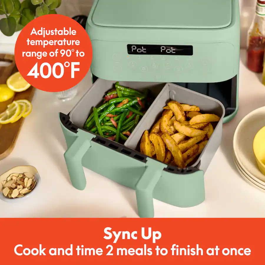 Bella - 4-qt. TriZone Air Fryer - Seaglass