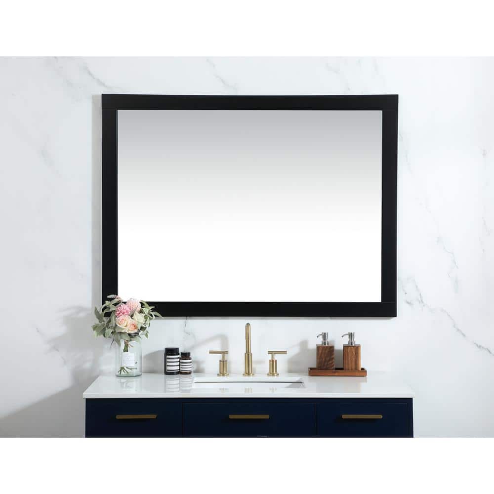 Photos - Bathroom Mirror Elegant Decor - Aqua vanity mirror 48x36 inch in - Black BG3607441 