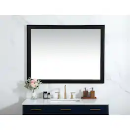 Elegant Decor - Aqua vanity mirror 48x36 inch in - Black