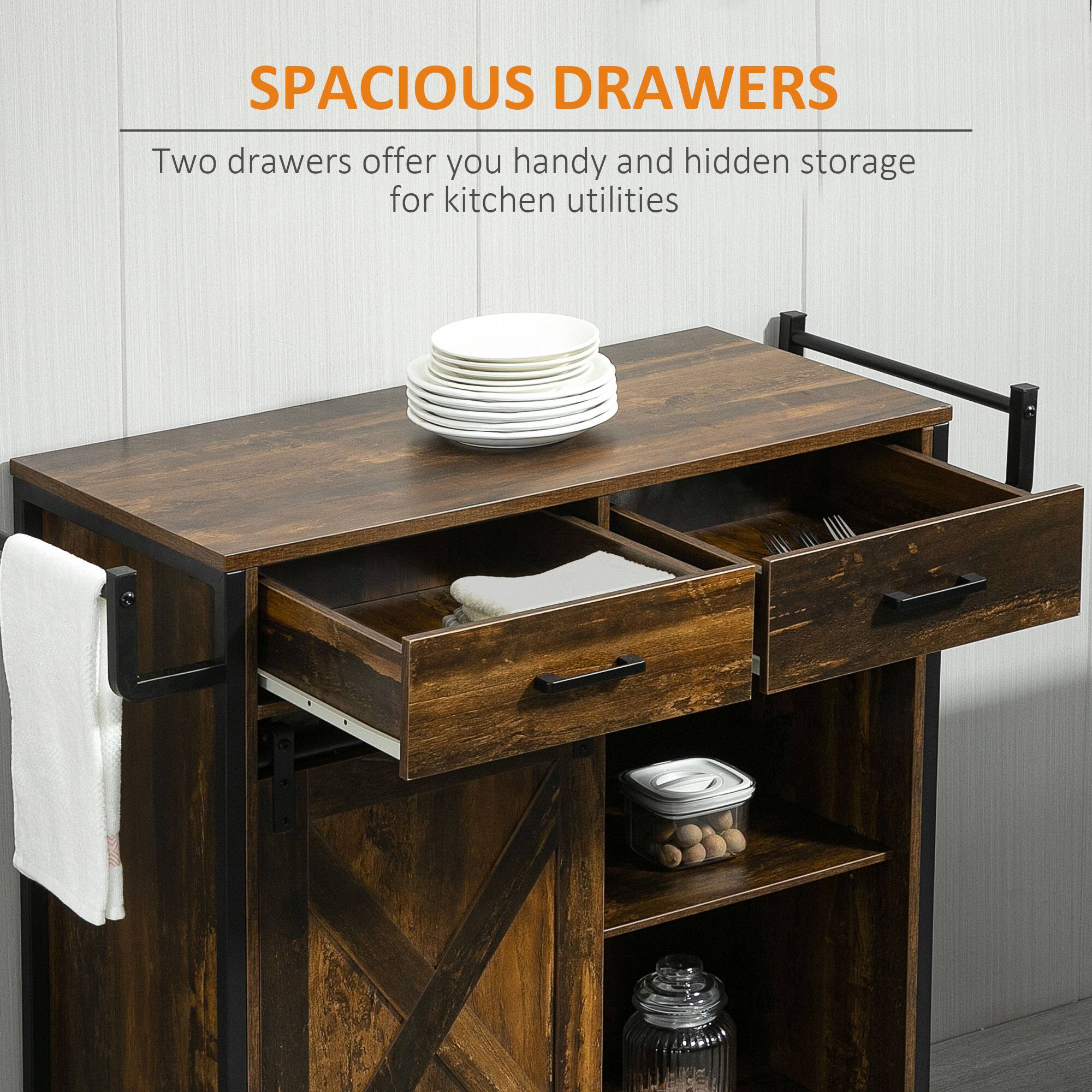 SPACIOUS DRAWERS

Two drawers offer you handy and hidden storage for kitchen utilities