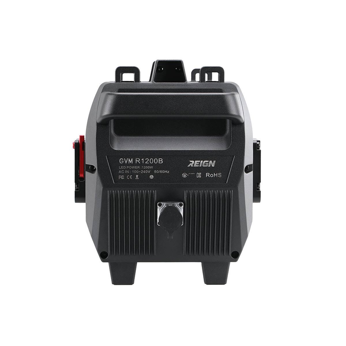 GVM R1200B LED POWER: 1200W AC IN: 100-240V 50/60Hz FC CE E REIGN X RoHS
