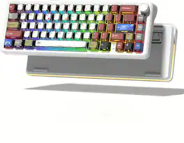 Womier - L65 60% Mechanical Keyboard Wireless with Knob, Gaming Keyboard - White