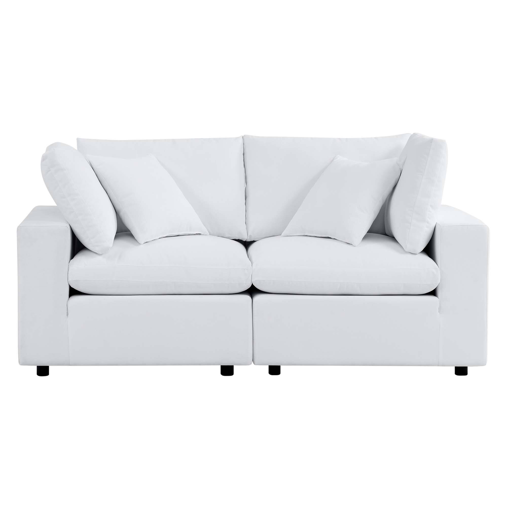Alt View 3. Modway - Commix Sunbrella® Outdoor Patio Loveseat by Modway - White.