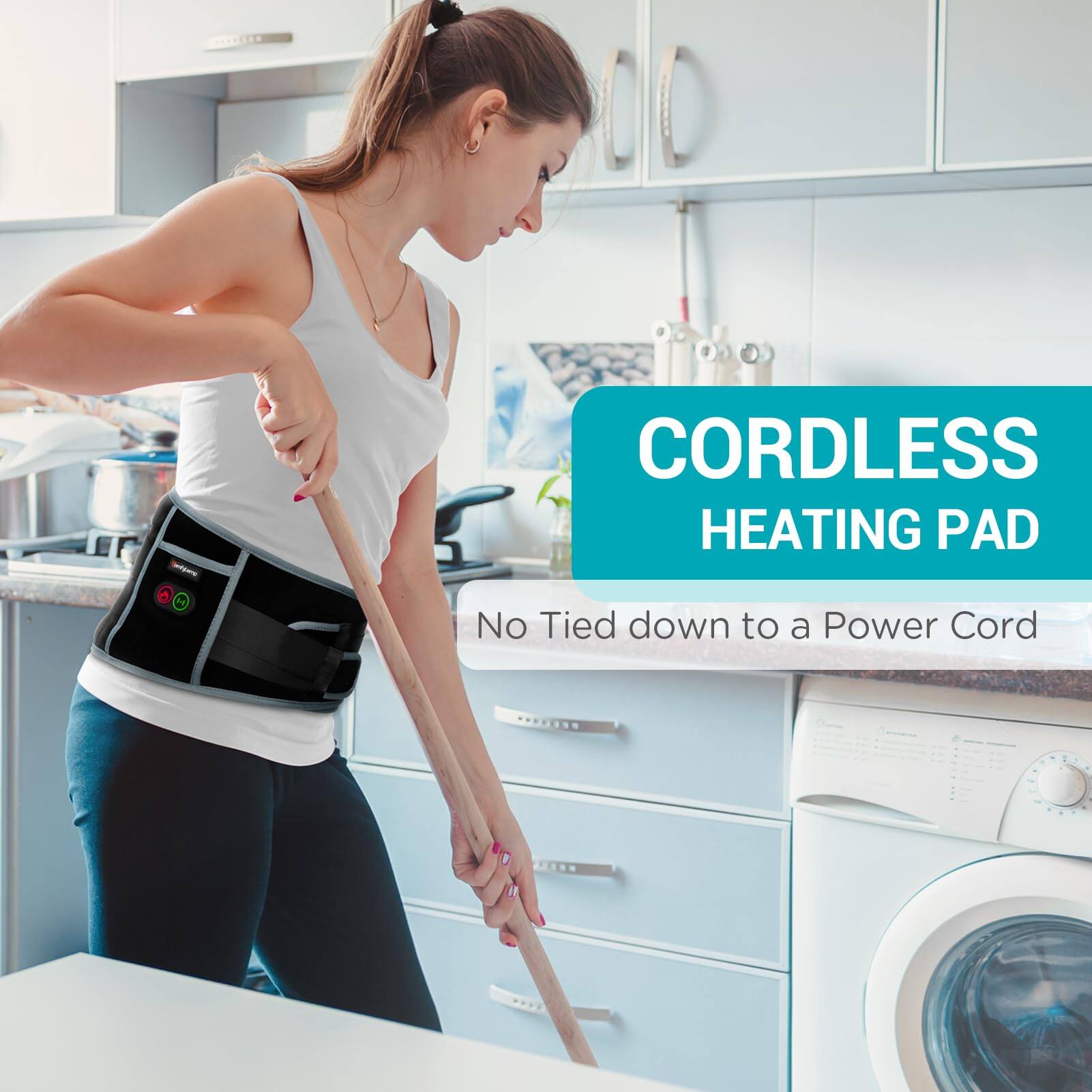 CORDLESS HEATING PAD  
No Tied down to a Power Cord