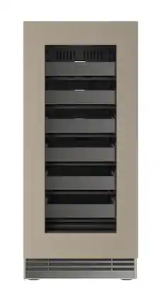 Front. U-Line - 15"W. 2.8 Cu.Ft. Built-In Wine Refrigerator-Panel Ready Frame w.Glass - Panel Ready.