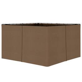 Outsunny - x 11.8' Gazebo Sidewall Set with Hooks/C-Rings - Dark Brown