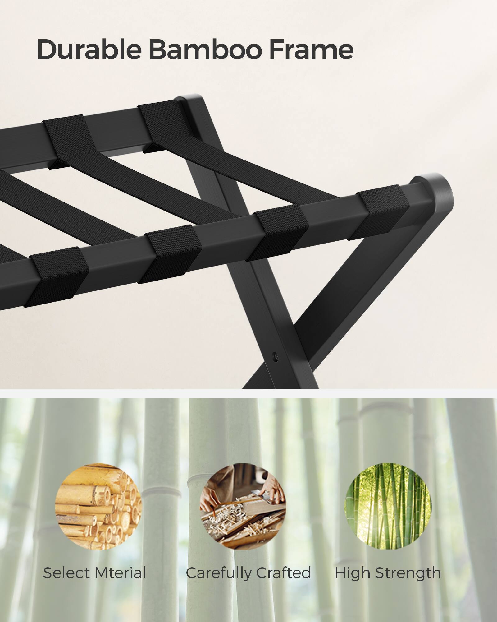 Durable Bamboo Frame

- Select Material
- Carefully Crafted
- High Strength