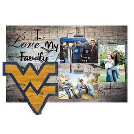 Fan Creations - West Virginia Mountaineers 11" x 19" I Love My Family Clip Photo Frame - Multicolor