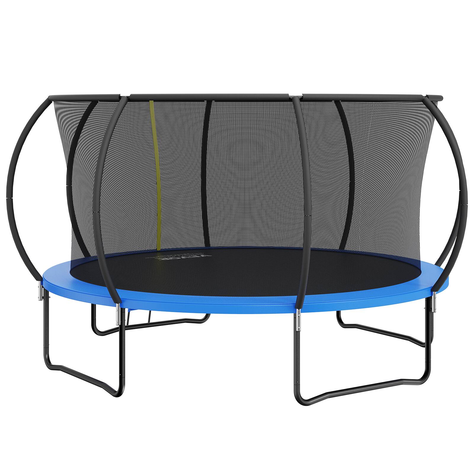 Alt View 5. VEVOR - 14FT Trampoline, 450 lbs Trampoline with Enclosure Net, Ladder, and Curved Pole, Heavy Duty Trampoline with Jumping Mat - Blue.