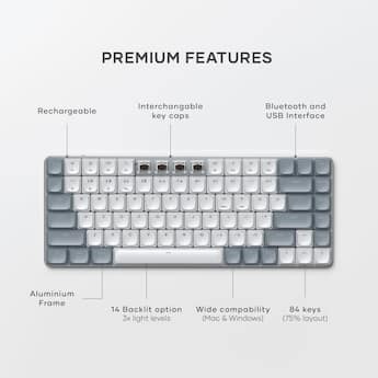 Satechi SM1 75% Mechanical Keyboard, Backlit Bluetooth/2.4GHz/USB Satechi SM1 75% Mechanical Keyboard, Backlit Bluetooth/2.4GHz/USB