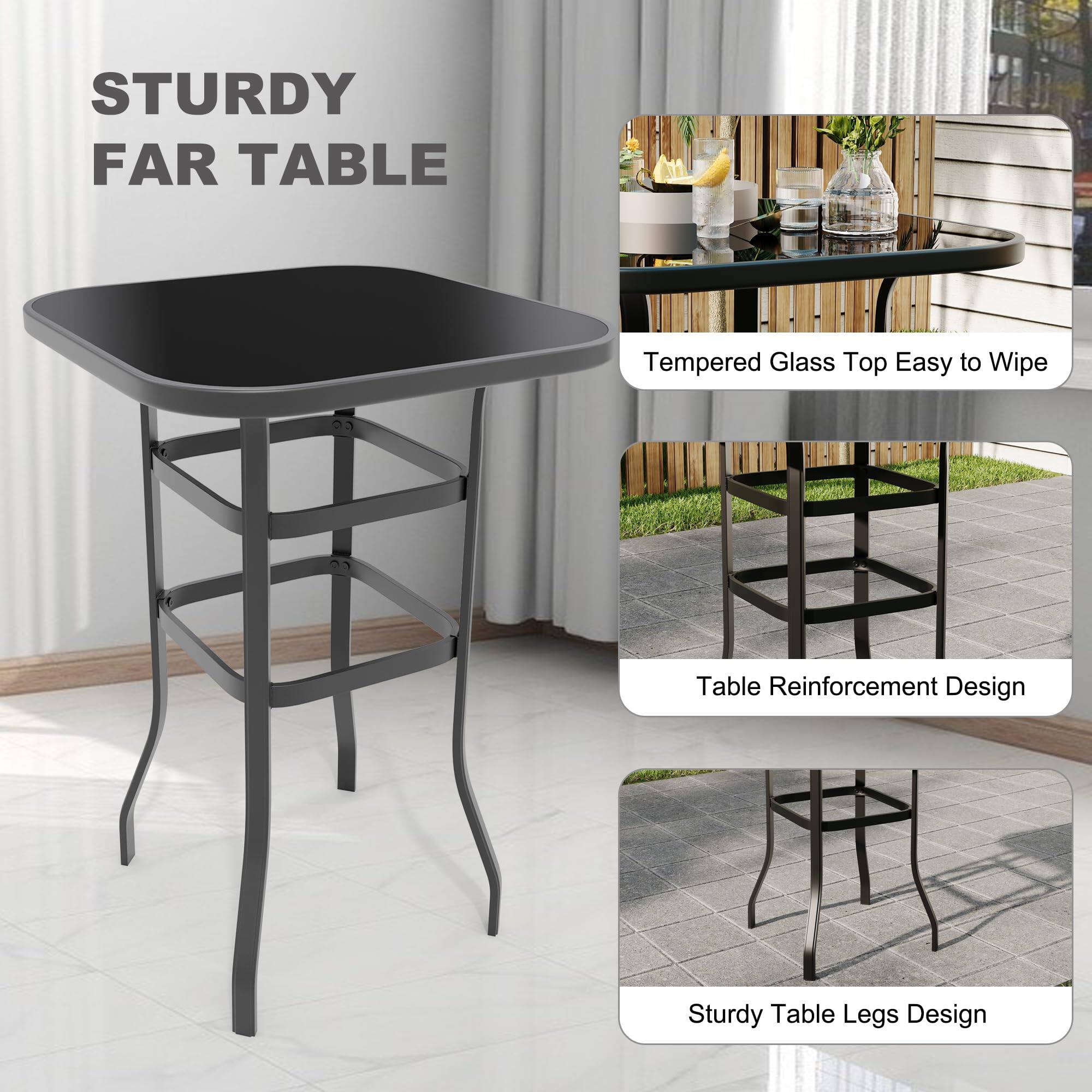 STURDY FAR TABLE

- Tempered Glass Top Easy to Wipe
- Table Reinforcement Design
- Sturdy Table Legs Design