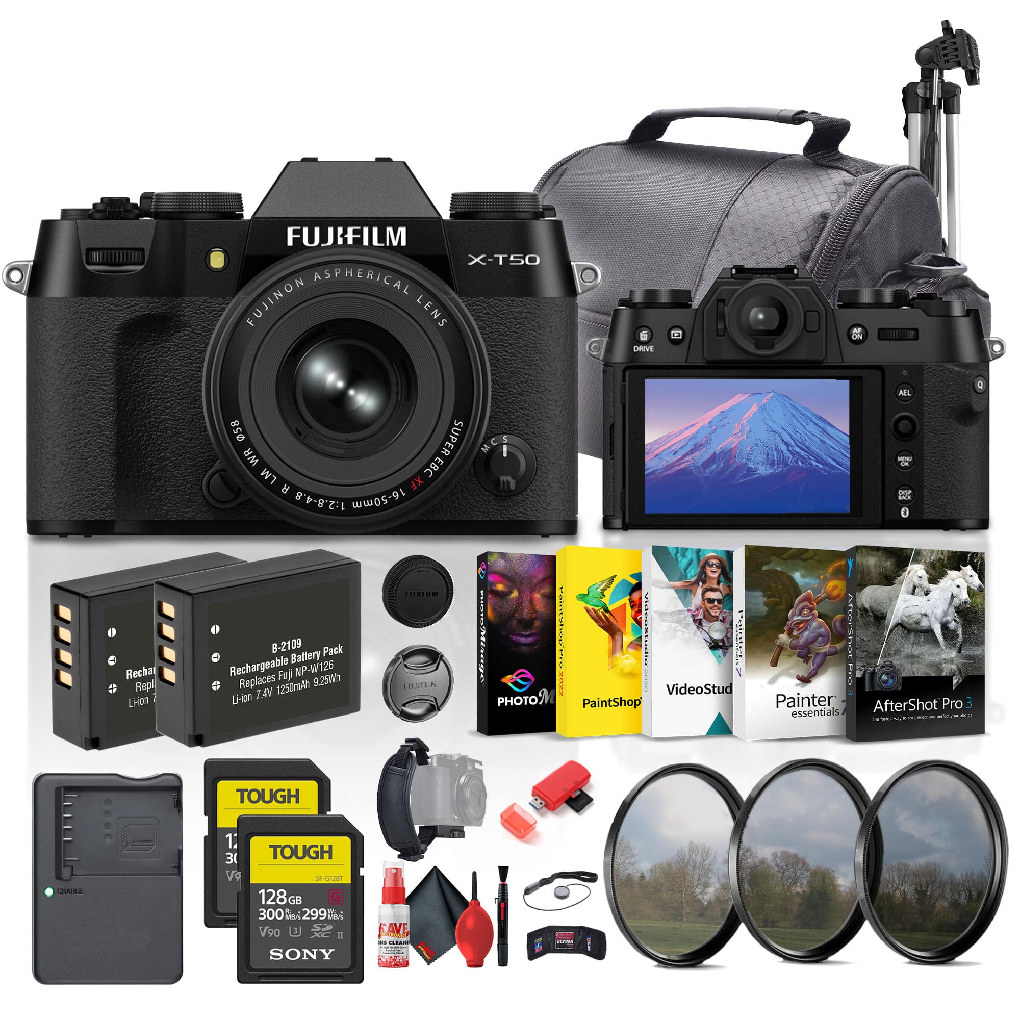 Fujifilm - X-T50 Mirrorless Camera with XF 16-50mm f/2.8-4.8 Lens (Black) Bundle