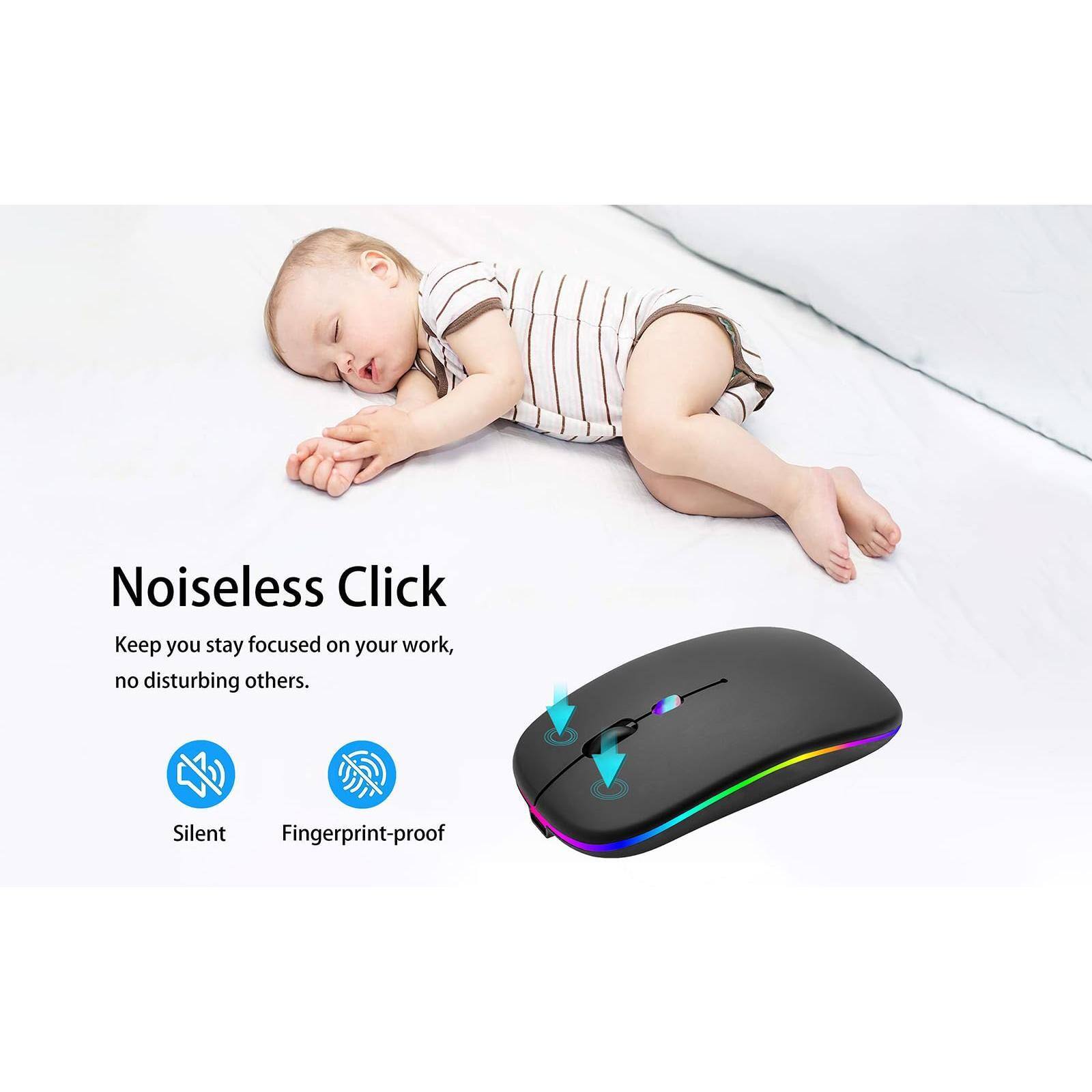 Noiseless Click

Keep you stay focused on your work, no disturbing others.

Silent  
Fingerprint-proof