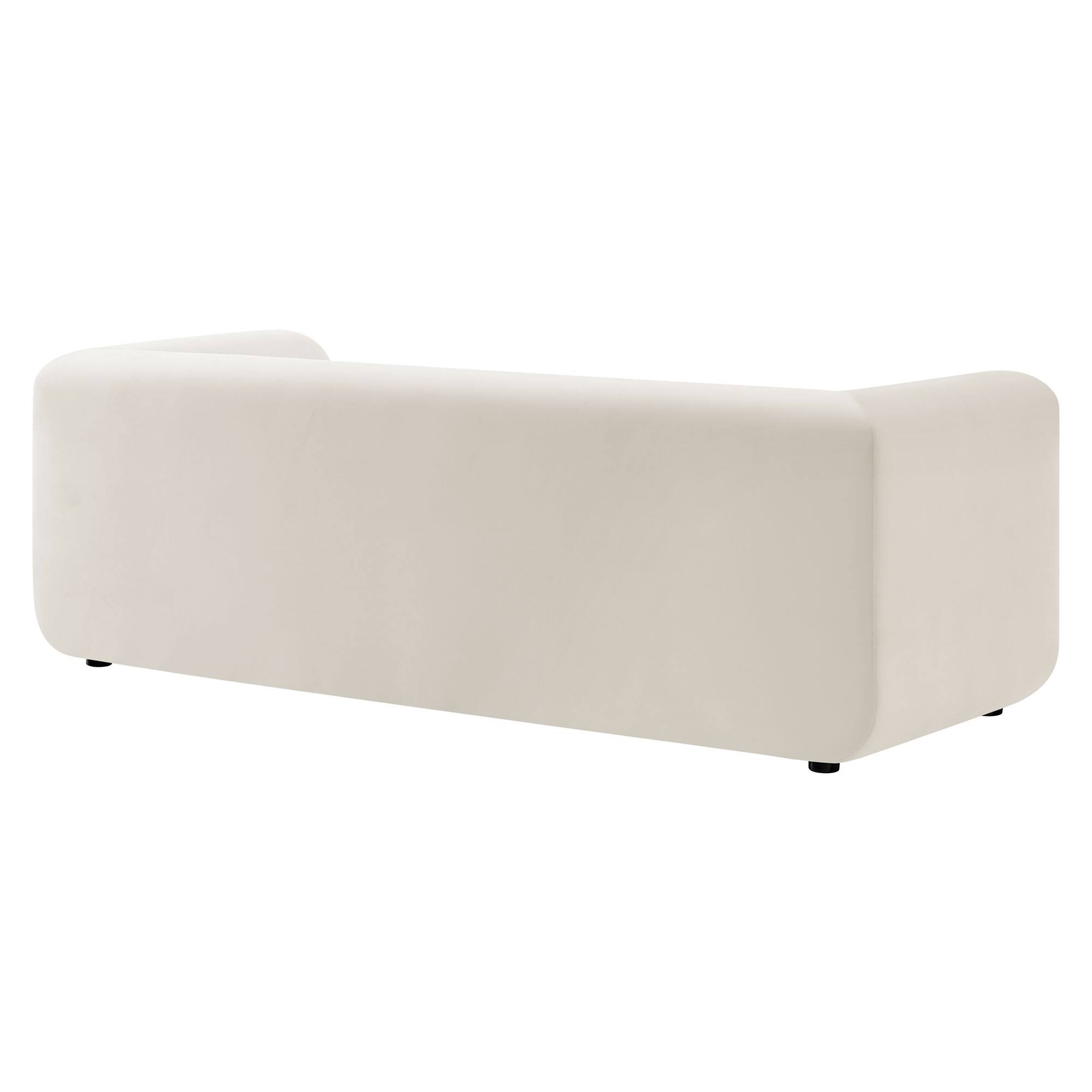 Alt View 1. Modway - Leif 89" Performance Velvet Upholstered Sofa by Modway - White.