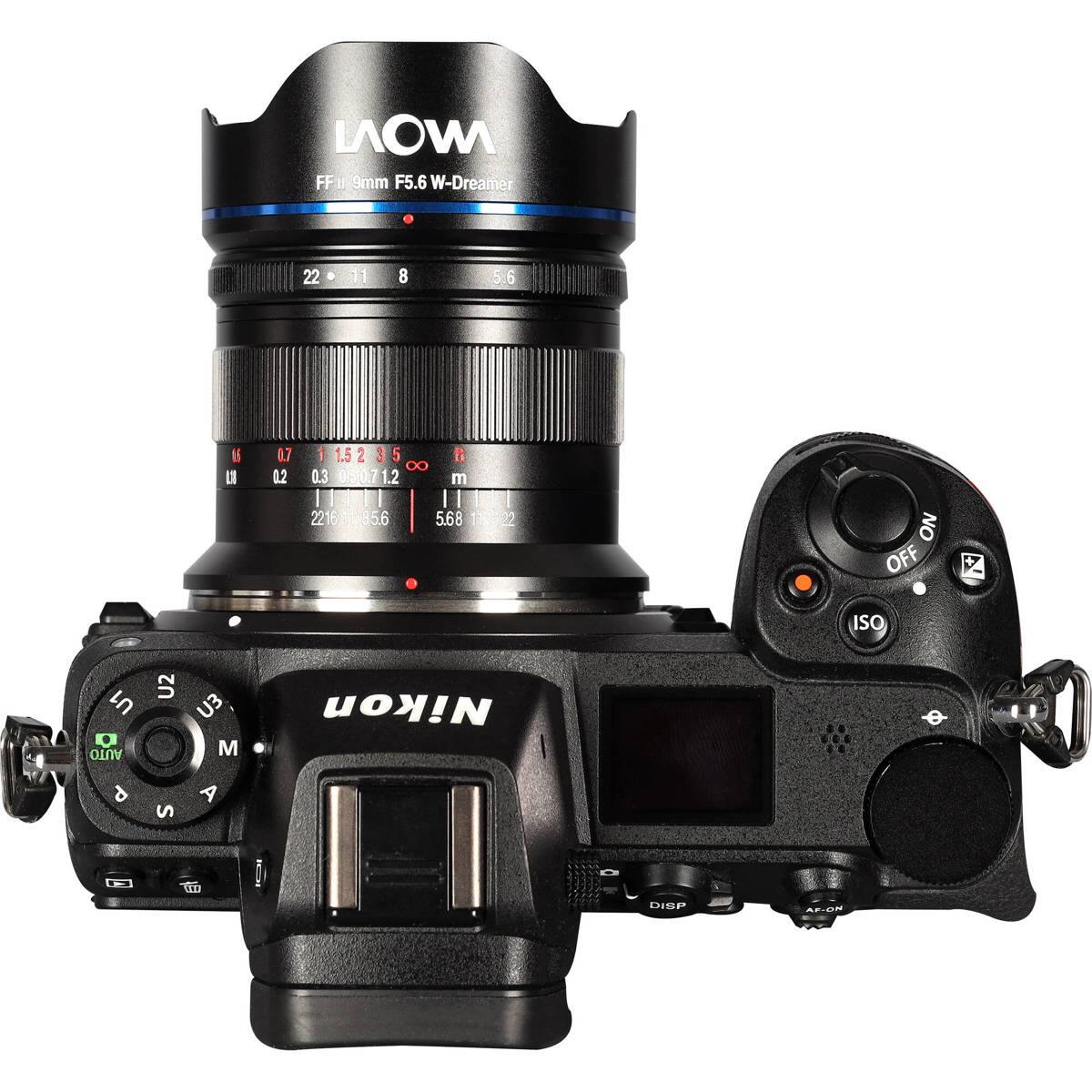 LAOWA  
FFU 9mm F5.6 W-Dreamer  
22 11 8 5.6  
0.7 1 1.5 2 3 5 ft  
0.2 0.3 0.5 0.7 1.2 m  
2216 0.35.6  
5.68 1052  
22  
OFF  
ISO  
AUTO  
U2 U3  
M  
Nikon  
P S A  
0  
AL  
DISP  
A.O5