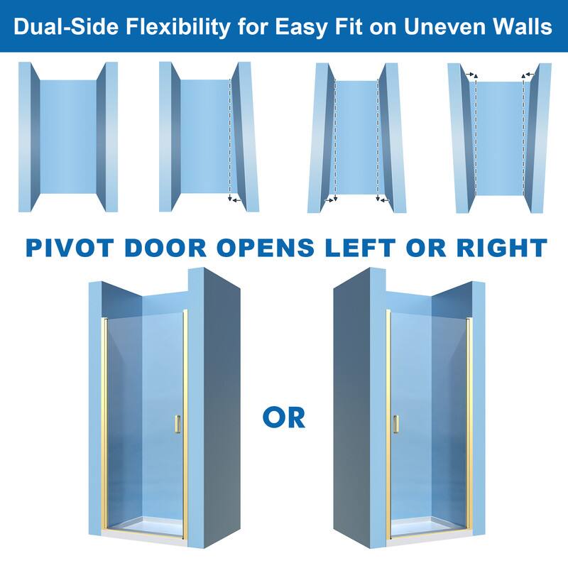 Dual-Side Flexibility for Easy Fit on Uneven Walls

PIVOT DOOR OPENS LEFT OR RIGHT