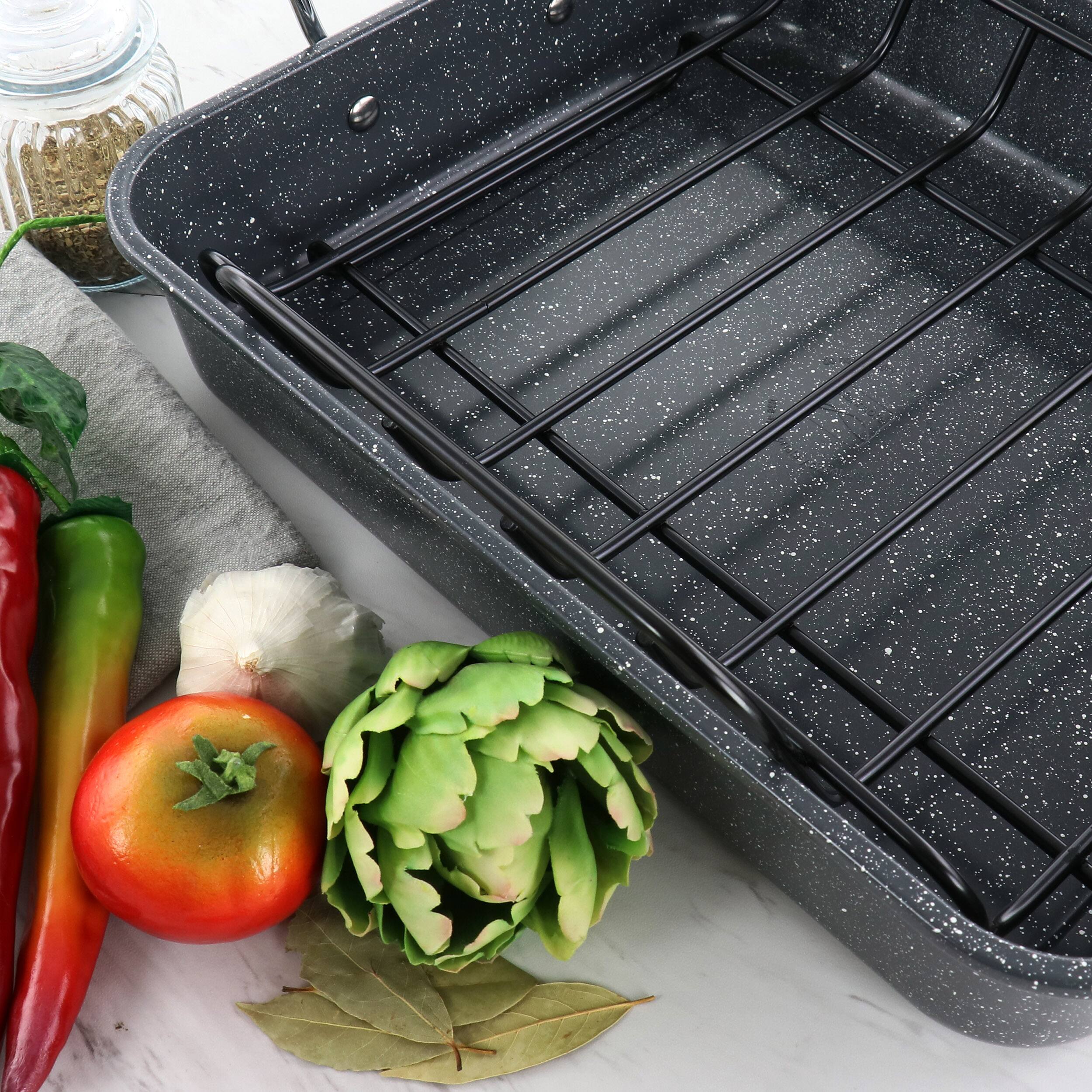 Alt View 6. Kenmore - Kenmore 16.5 Inch Large Carbon Steel Roaster With Rack - Gray.