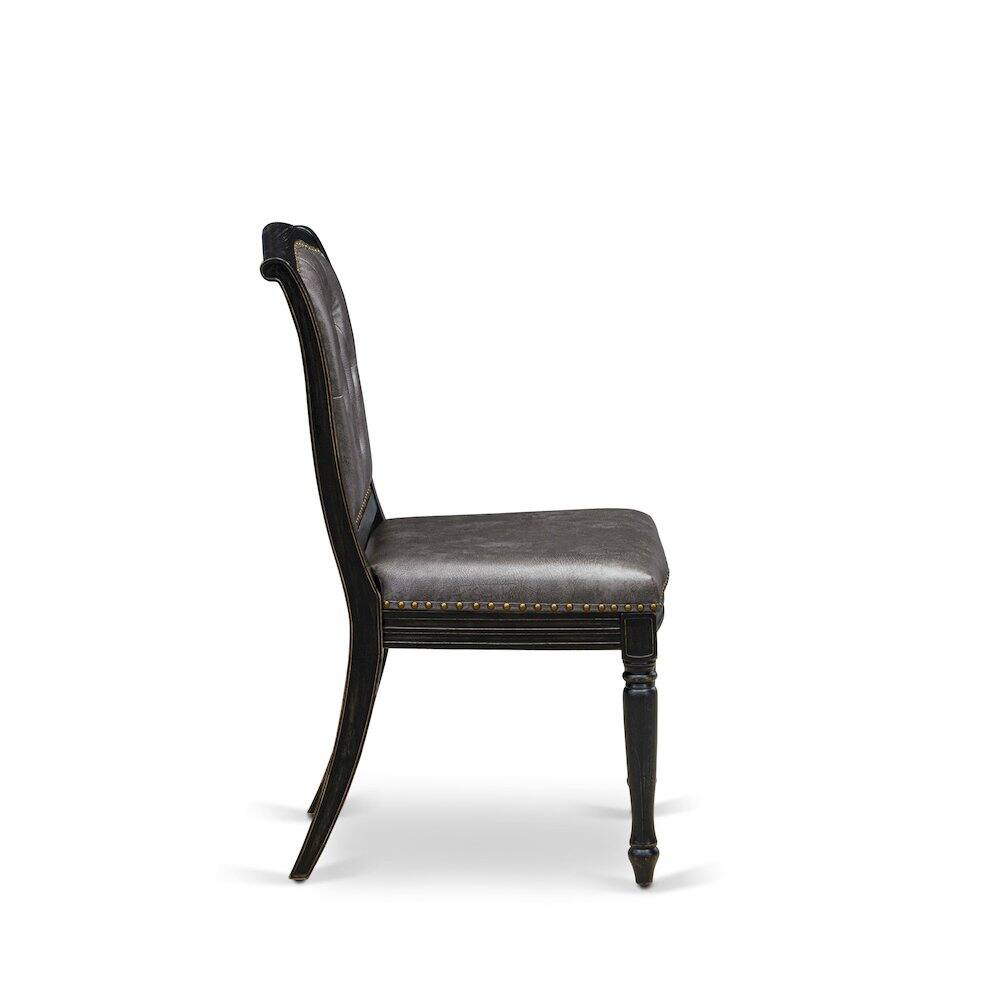 Alt View 4. East West Furniture - Parson Kitchen Room Chairs Set of 2 - Grey.