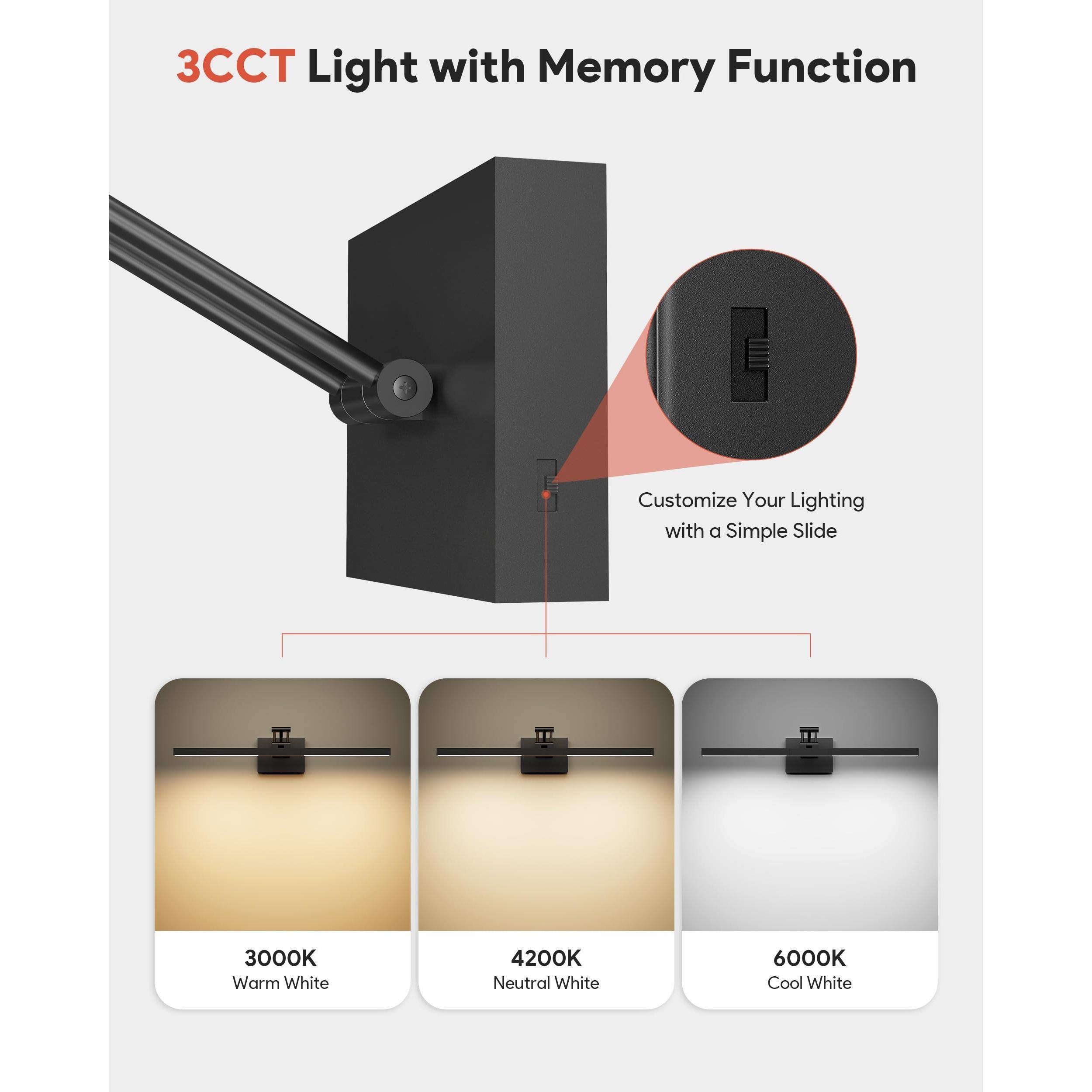 3CCT Light with Memory Function

Customize Your Lighting with a Simple Slide

3000K Warm White

4200K Neutral White

6000K Cool White