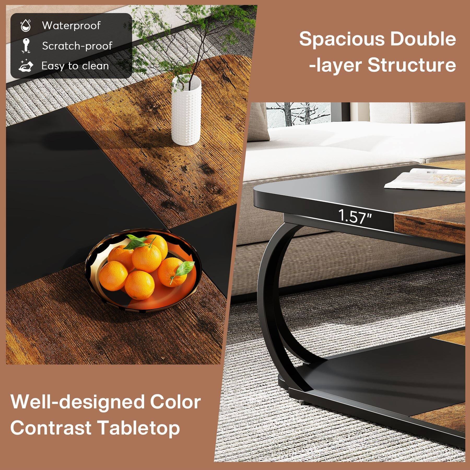 Waterproof Scratch-proof Easy to clean

Spacious Double-layer Structure

1.57"

Well-designed Color Contrast Tabletop